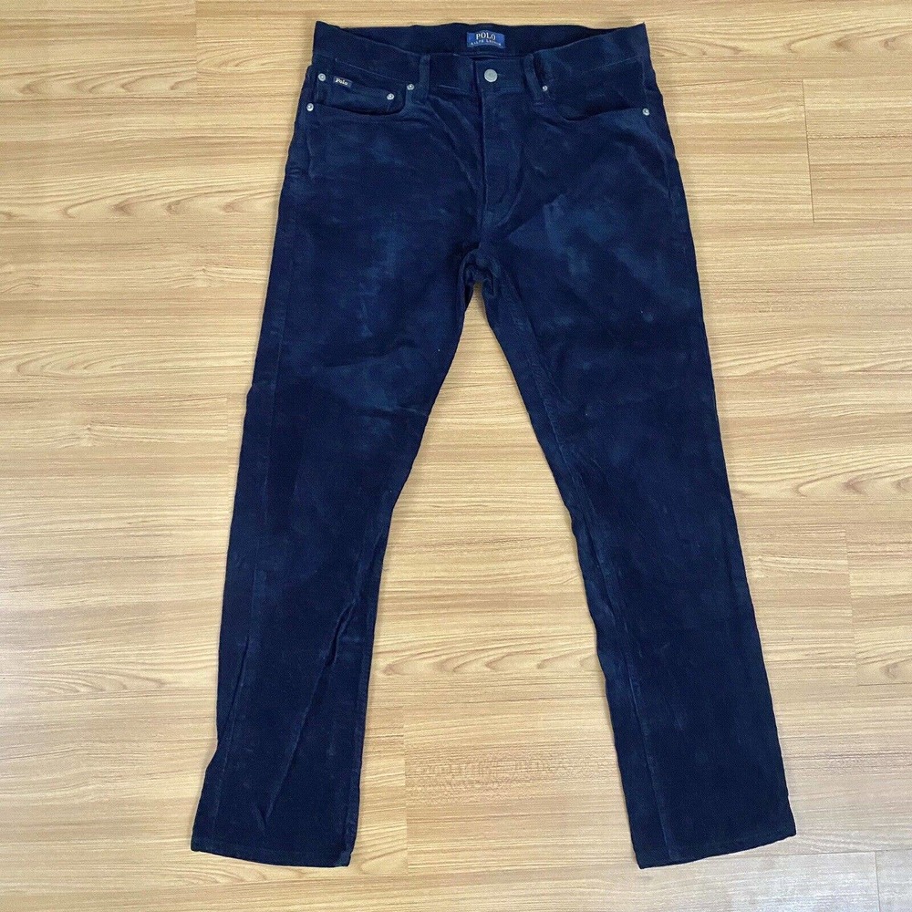 Polo Ralph Lauren 34 X 32 Dark Blue Slim Fit Corduroy Pants